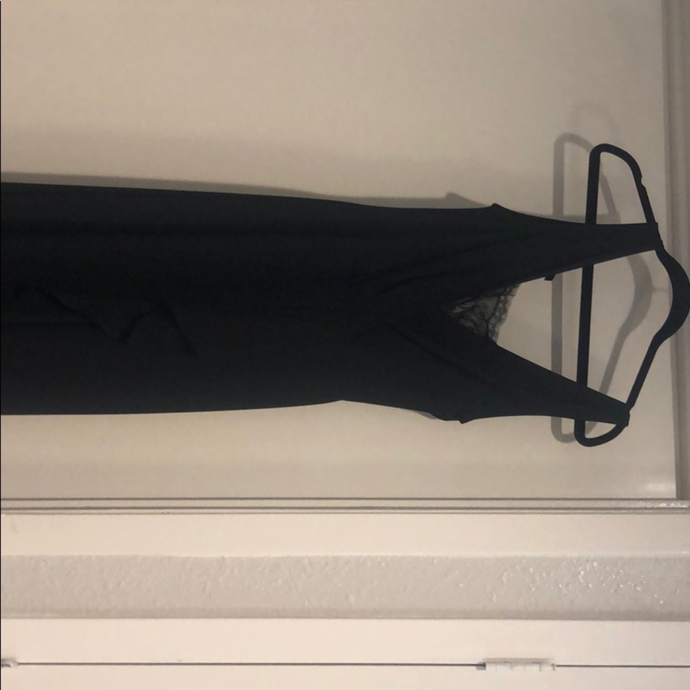 Gorgeous full length black dress with front slit